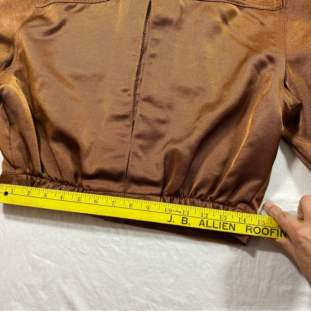Lorraine Wardy Vintage Brown Two-Piece Suit button down jacket pant set sequins - Picture 7 of 14